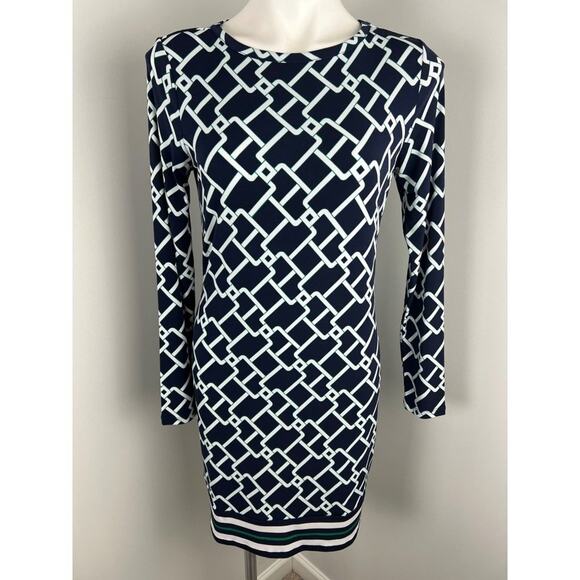 Michael Michael Kors Geometric Chain Link Print Sheath Dress Stretch Small - Picture 1 of 6